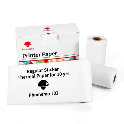 Термоетикетка 53 мм Біла 10 Years | для принтера Phomemo T02, 3 рулони (Q12-RMS10) Q12-RMS10 фото
