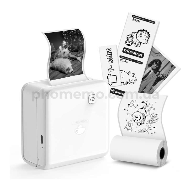 Карманный принтер Phomemo M02 Pro White 300 DPI для обучения и ...